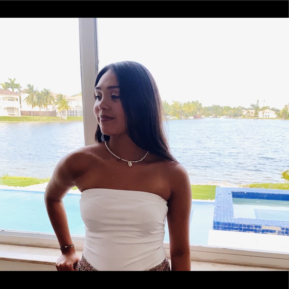 White strapless bodysuit